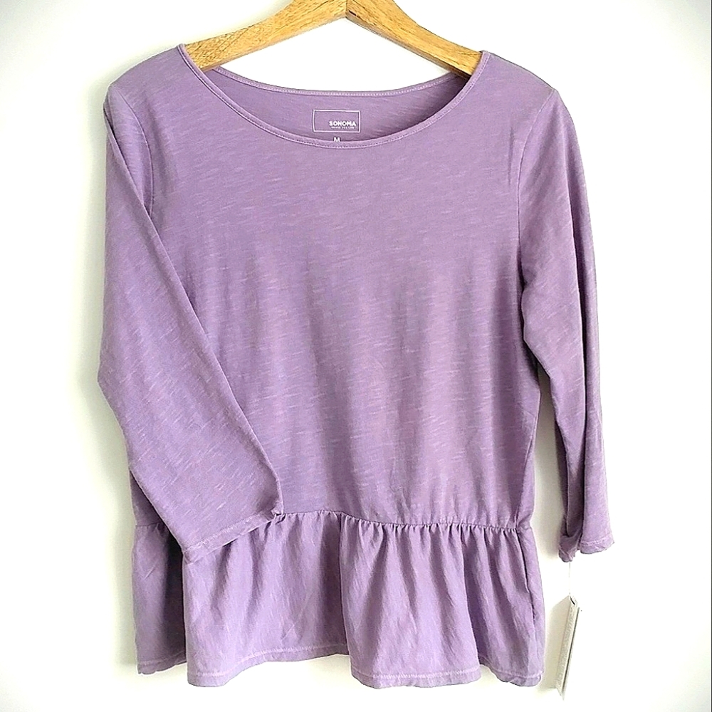 Sonoma Lavender/Lilac Peplum Top